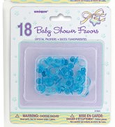 Blue 1" Crystal Pacifiers Baby Shower Favours - 18pk