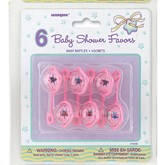 Mini Rattles Baby Shower Favors 6pk - Pink
