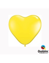 Qualatex 6" Yellow Latex Heart Balloons 100pk