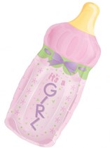 SuperShape Baby's Bottle Pink Foil Balloon