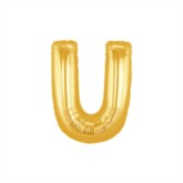 7" Gold Letter U Air Fill Foil Balloon