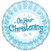 On Your Christening Blue 18" Foil Balloon