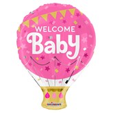 Welcome Baby Pink 18" Hot Air Foil Balloon