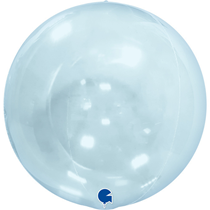 Grabo Blue Clear Globe 15" Balloon - No Valve