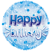 Happy Birthday Blue 24" Clearview Balloon