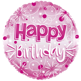 Happy Birthday Pink 24" Clearview Balloon