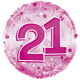 21st Birthday Pink 24" Clearview Balloon