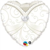 Qualatex 18" Heart Shaped Wedding Gown Foil Balloon