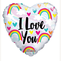 Valentine's I Love You Rainbows 18" Foil Balloon