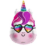 Purple Unicorn With Sunglasses 18" Foil Balloon