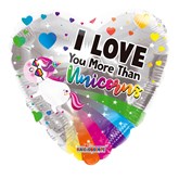 I Love You More Than Unicorns 18" Foil Balloon
