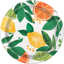 Citrus Fruit 9" Round Plates 8pk