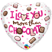 Valentine 18" I Love You More Than Chocolate Foil Balloon