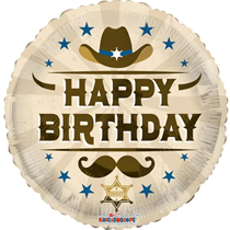 Happy Birthday Cowboy 18" Eco Foil Balloon