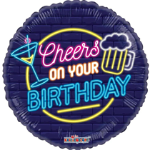 Cheers On Your Birthday 18" Eco Foil Balloon