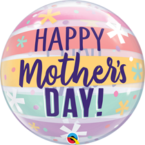 Mother's Day Pastel Stripes 22" Bubble Balloon