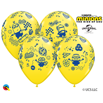 Minions The Rise Of Gru 11" Yellow Latex Balloons 6pk