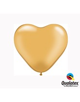 6" Gold Latex Heart Balloons 100pk