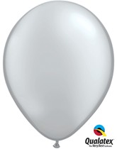Qualatex Metallic 11" Silver Latex Balloons 6pk