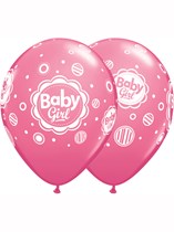 Baby Girl 11" Latex Balloons 6pk