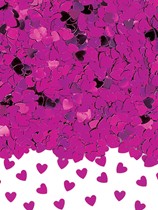 Hot Pink Sparkle Hearts Metallic Confetti 14g