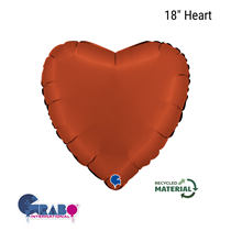 Grabo Satin Brick Red 18" Heart Foil Balloon