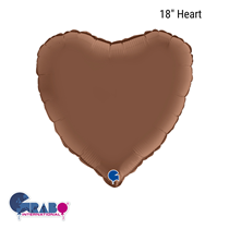 Grabo Satin Chocolate 18" Heart Foil Balloon