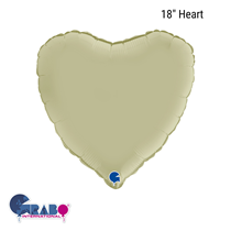Grabo Satin Olive Green 18" Heart Foil Balloon