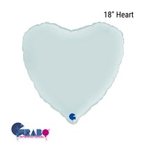 Grabo Satin Pastel Blue 18" Heart Foil Balloon