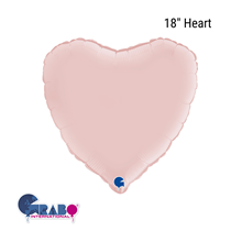 Grabo Satin Pastel Pink 18" Heart Foil Balloon