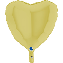 Pastel Matte Yellow 18" Heart Foil Balloon