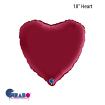 Grabo Satin Cherry Red 18" Heart Foil Balloon