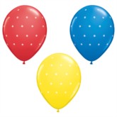 11" Assorted Polka Dot Latex Balloons - 50pk