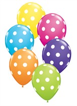 Tropical Assorted Big Polka Dots 11" Latex Balloons 50pk