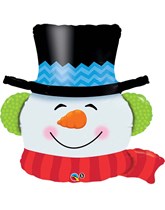 Christmas Smiling Snowman 36" Foil Balloon