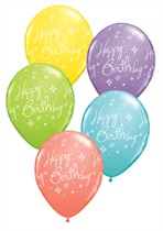 Assorted Birthday Shining Star 11" Latex Balloons 25pk