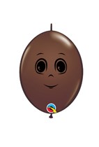 Chocolate Brown Masculine Face 6" QuickLink Balloons 50pk