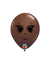 Chocolate Brown Feminine Face 5" Latex Balloons 100pk