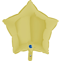 Pastel Matte Yellow 18" Star Foil Balloon