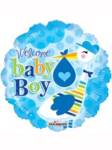 18" Baby Boy Stork Foil Balloon