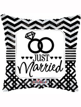 Just Married 18" Square Foil Balloon