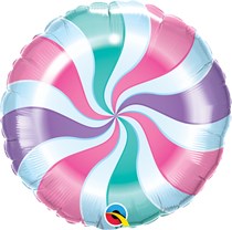 Pastel Candy Swirl 18" Round Foil Balloon