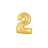 Gold Number 2 Air Fill Foil Balloon 7"