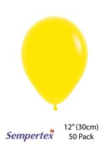 Sempertex Yellow 12" Latex Balloons 50pk