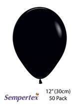 Sempertex Black 12" Latex Balloons 50pk