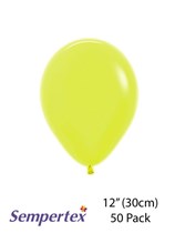 Sempertex 12" Let's Glow Neon Yellow Latex Balloons 50pk
