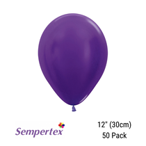 Sempertex 12" Metallic Solid Violet Latex Balloons 50pk