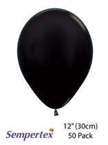 Sempertex Metallic Black 12" Latex Balloons 50pk