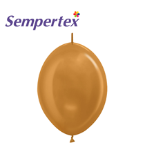 Sempertex Metallic Gold 12" Link-O-Loon Latex Balloons 50pk