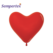 Sempertex Solid Red 12" Heart Latex Balloons 50pk